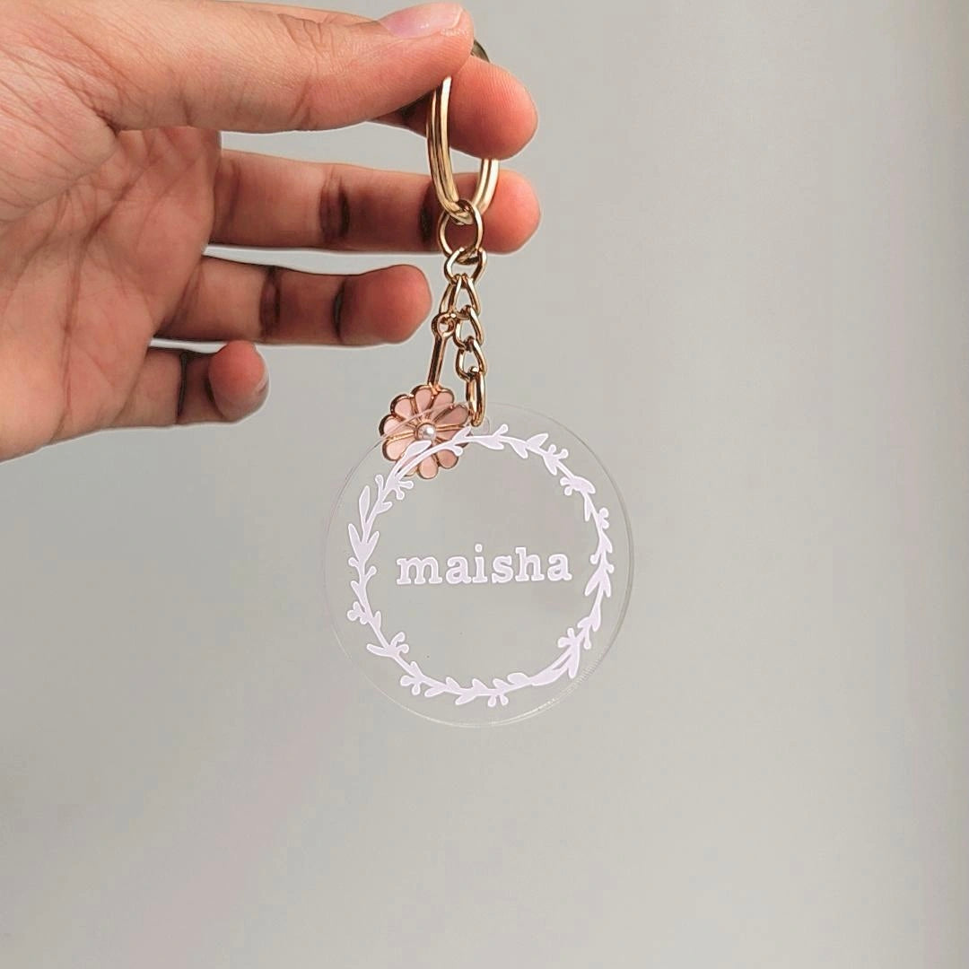 Custom keychain- White